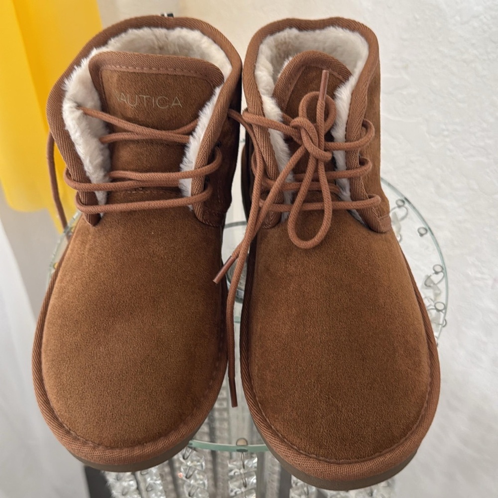 Nautica Kids Tan Lace-Up Boots